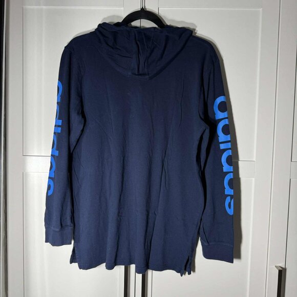Adidas Men Sweater Hoodie Light Pull over Dark Blue XL - Picture 7 of 7